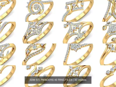 3DM-STL-RENDERS 40 RING FILES 3D Model Pack