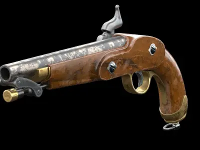 Colt G Mordant 1846 Low-poly 3D model