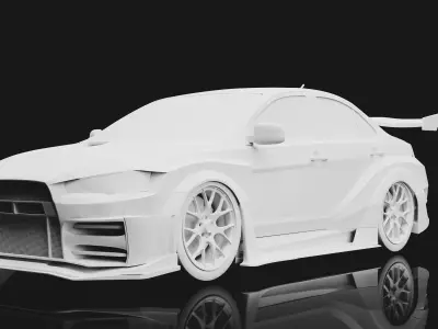 Lancer evo widebody Free 3D model