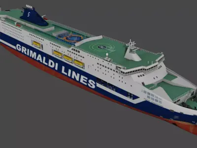 Grimaldi Cruise and Ferry Low-poly 3D model