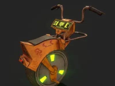 Cyberpunk Motorcycle Low-poly 3D model purchase