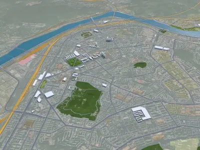 Benxi Liaoning China 30km Free low-poly 3D model