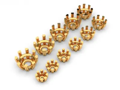 A package of solitaire ring heads engagement 8 prong printable 3D print model purchase