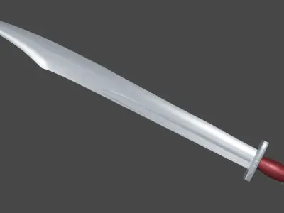 Falchion sword with Xyphos handle Low-poly 3D model