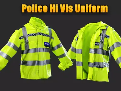 British Police High-Visibility Uniform   Crowd Control Gear Low-poly 3D model