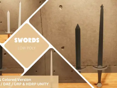 Swords - Lowpoly Textured and Color based Low-poly 3D model