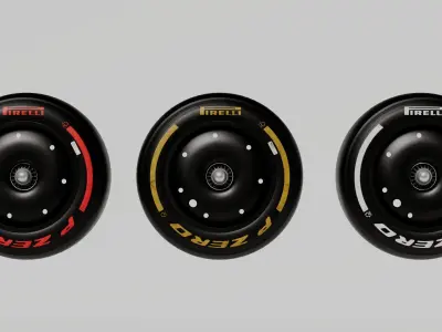 F1 Pirelli Tires and Rims Set 3D model