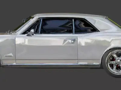 Classic American 1970s White Muscle Coupe 3D Model Low-poly 3D model