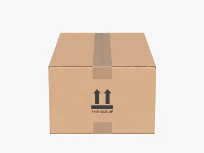 Cardboard Box 50x30x20 Closed 3D model