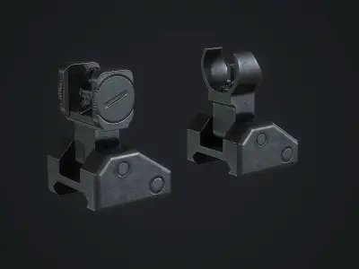 SIG SAUER Rear Flip Up Sights Low-poly 3D model