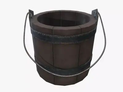 Medieval Slack Tub Low-poly 3D model