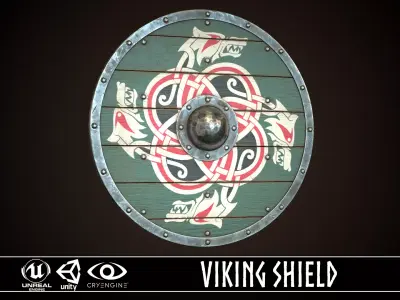Viking Shield 01 Low-poly 3D model purchase