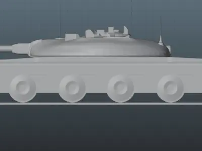 Object 775 Soviet Cold War Prototype Tank Pancake Tank Low Poly 3D print model