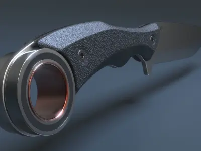 Hunting and combat modern knife 3D model