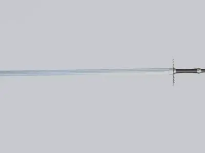 One and half hand sword GameReady PBR Low-poly 3D model