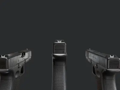 Glock G19 Low-poly 3D model