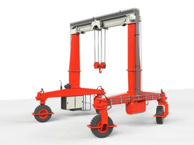 Rubber Tired Gantry Crane Lift 3D model