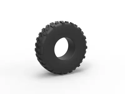Military truck tire 6 Scale 1 to 25 3D print model