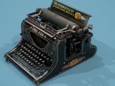 Typewriter Fox Low poly 3D model Low-poly 3D model