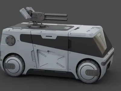 SCIFI MILITARY TRUCK RIGGED 3D model