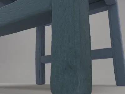 Modern Old Wood Chair 3D model