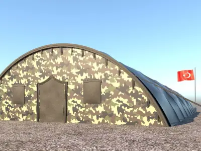 MILITARY TENT Low-poly 3D model 3