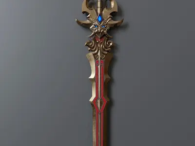 Stylized viking sword 2 3D model