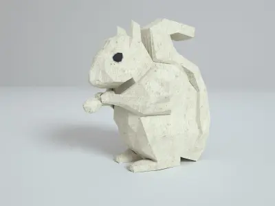 Low Polygon Paper Squirrel Low-poly 3D model