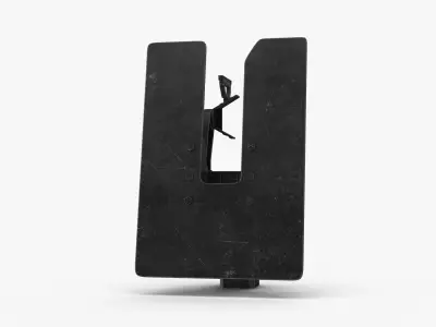 Minigun M134 Mount System Clean Low-poly 3D model