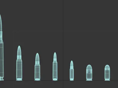 AAA Ammunition Pack - exact measurements - PBR - low-poly Low-poly 3D model