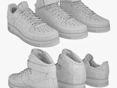 Nike Air Force 1 Set (White) 3D model