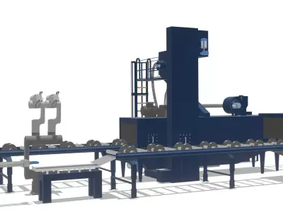 Industrial Shot Blasting Machine High-Detail 3D Model 3D model