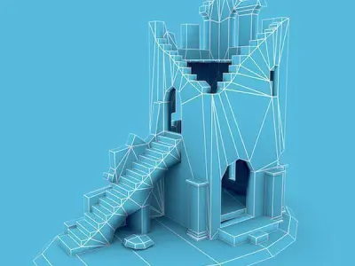 Medieval Building 52 Ruins Low-poly 3D model