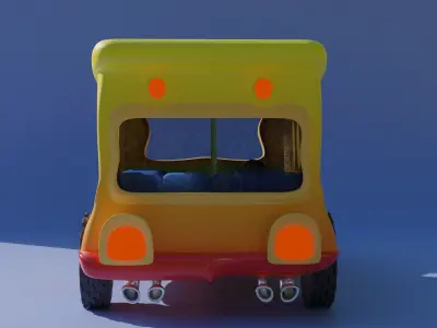 Cartoon  Bus 2 Low-poly 3D model