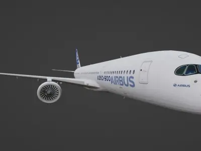 Airbus a350 plane and a320 cockpit 3D model
