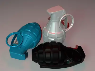 Military Grenade Suitable for Mobile and VR applications Low-poly 3D model