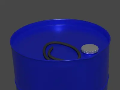 Crumpled barrel 3D model Low-poly 3D model