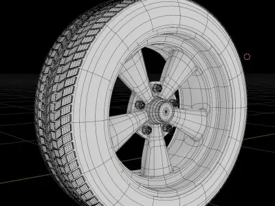 Classical Muscle Car Wheel 3D model