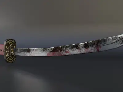 Katana samurai sword 3D model