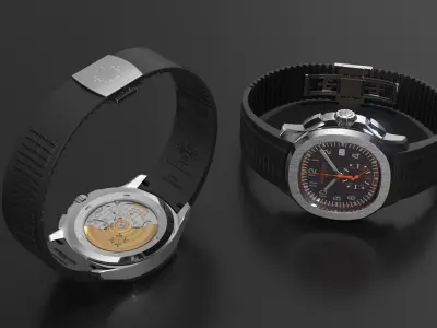  Elegant Wristwatch Patek Philippe Aquanaut Black 