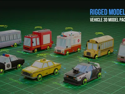 Stylized Vehicle Model Pack - cartoon 3D model