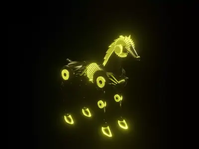  Robot horse Low-poly 3D model