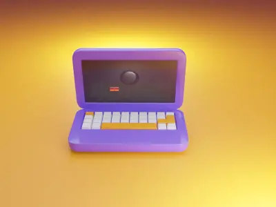 commercial laptop animation Low-poly 3D model