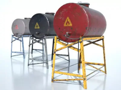 Oil Tank Low-poly 3D model purchase