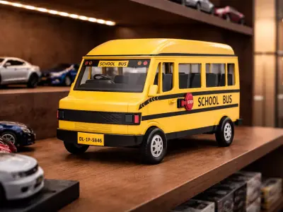 Realistic School Transport Bus Model 3D model