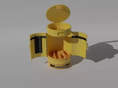 Cylindrical Toolbox Free low-poly 3D model