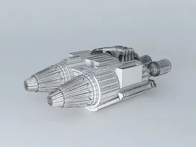 Twin Jet Turbine Engines Free 3D model