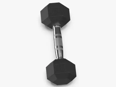 Rubber Dumbbell 3kg 3D model