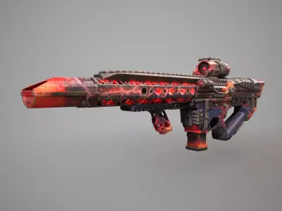 M4-HM Sniper Rifle  Sunrise Low-poly 3D model