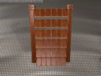 Wood Stairs - Construction Element 14 Low-poly 3D model